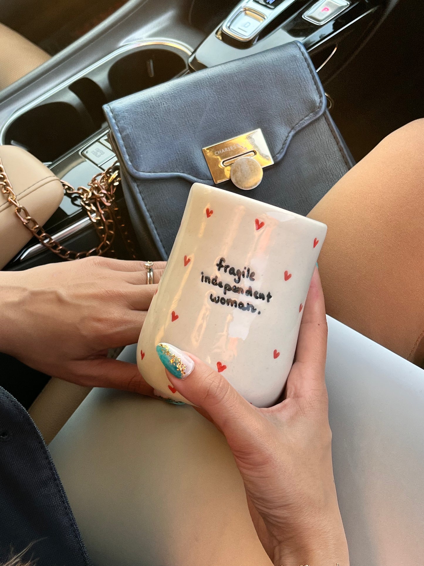'Fragile independent woman' Ceramic tumbler