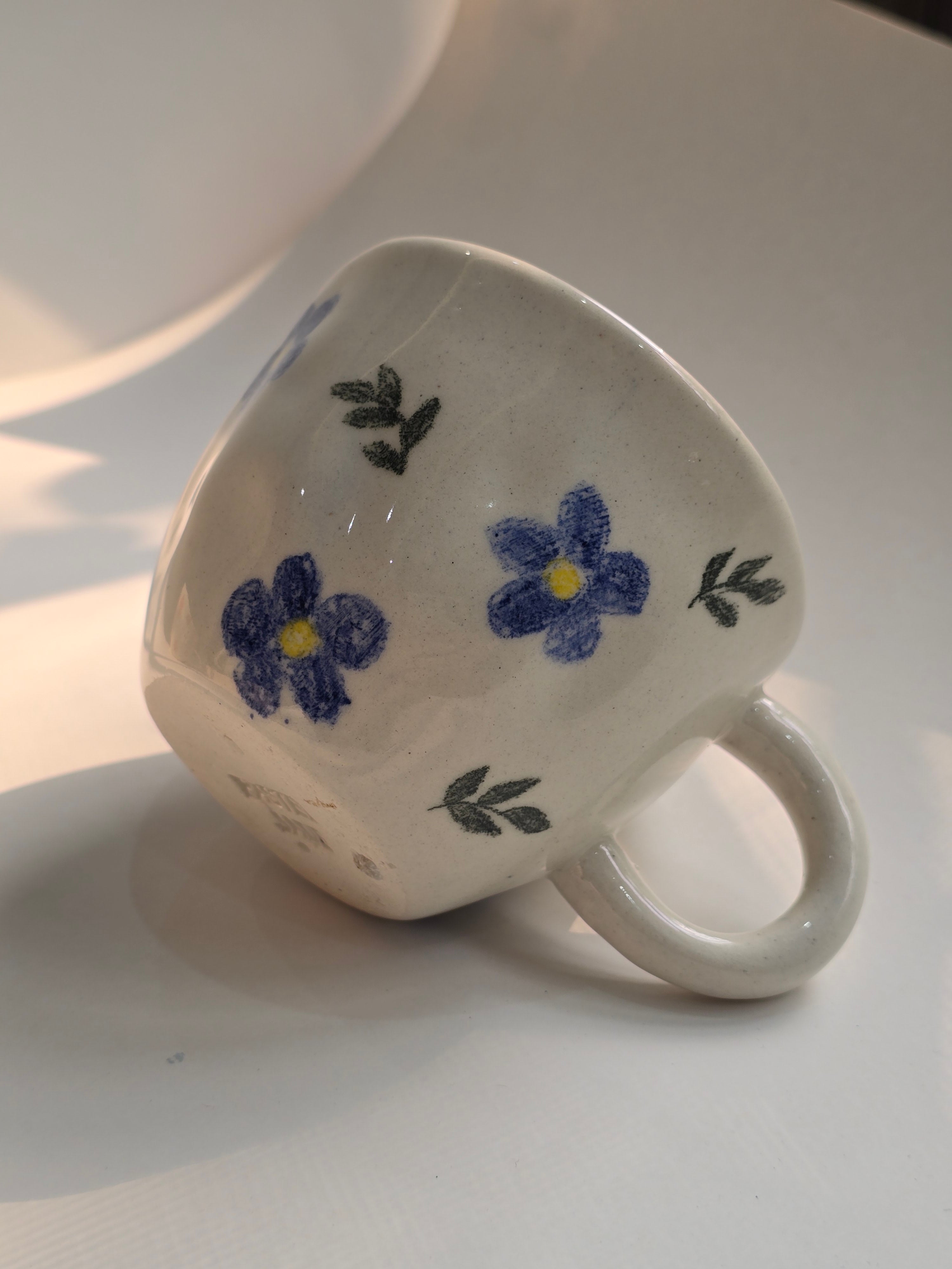 Handmade Ceramic Blue Flower Mug