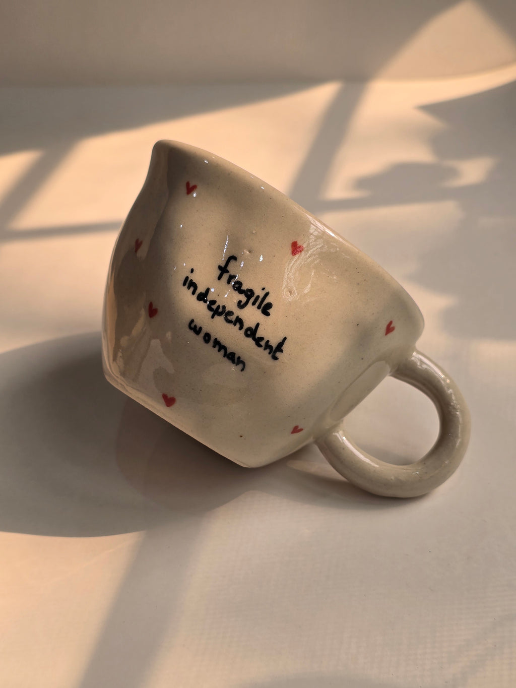 Handmade Ceramic-Fragile independent woman Mug
