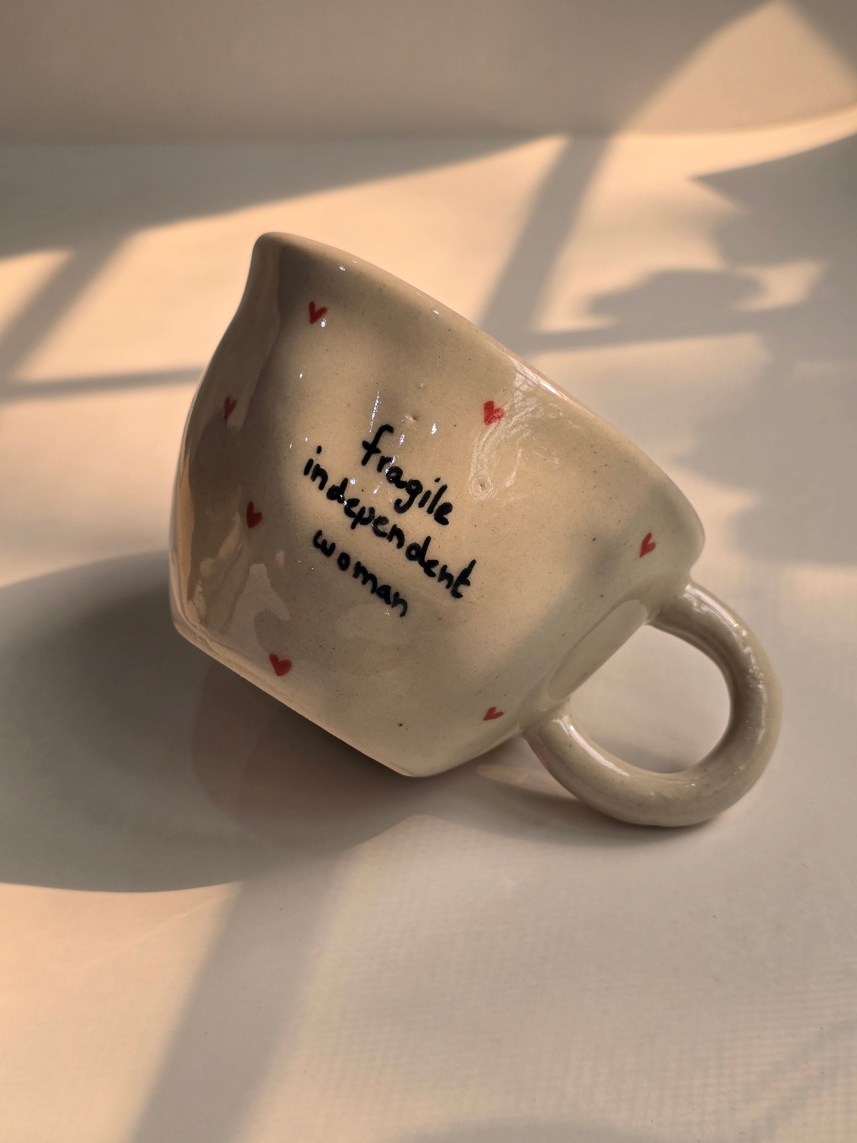 Handmade Ceramic-Fragile independent woman Mug