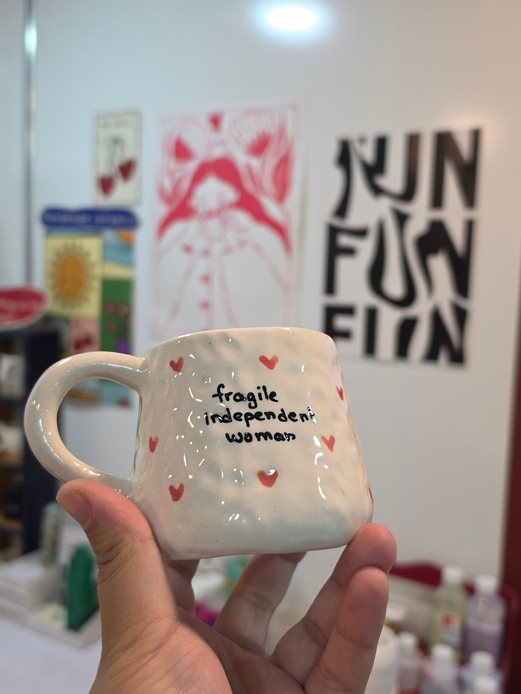 Handmade Ceramic-Fragile independent woman Mug