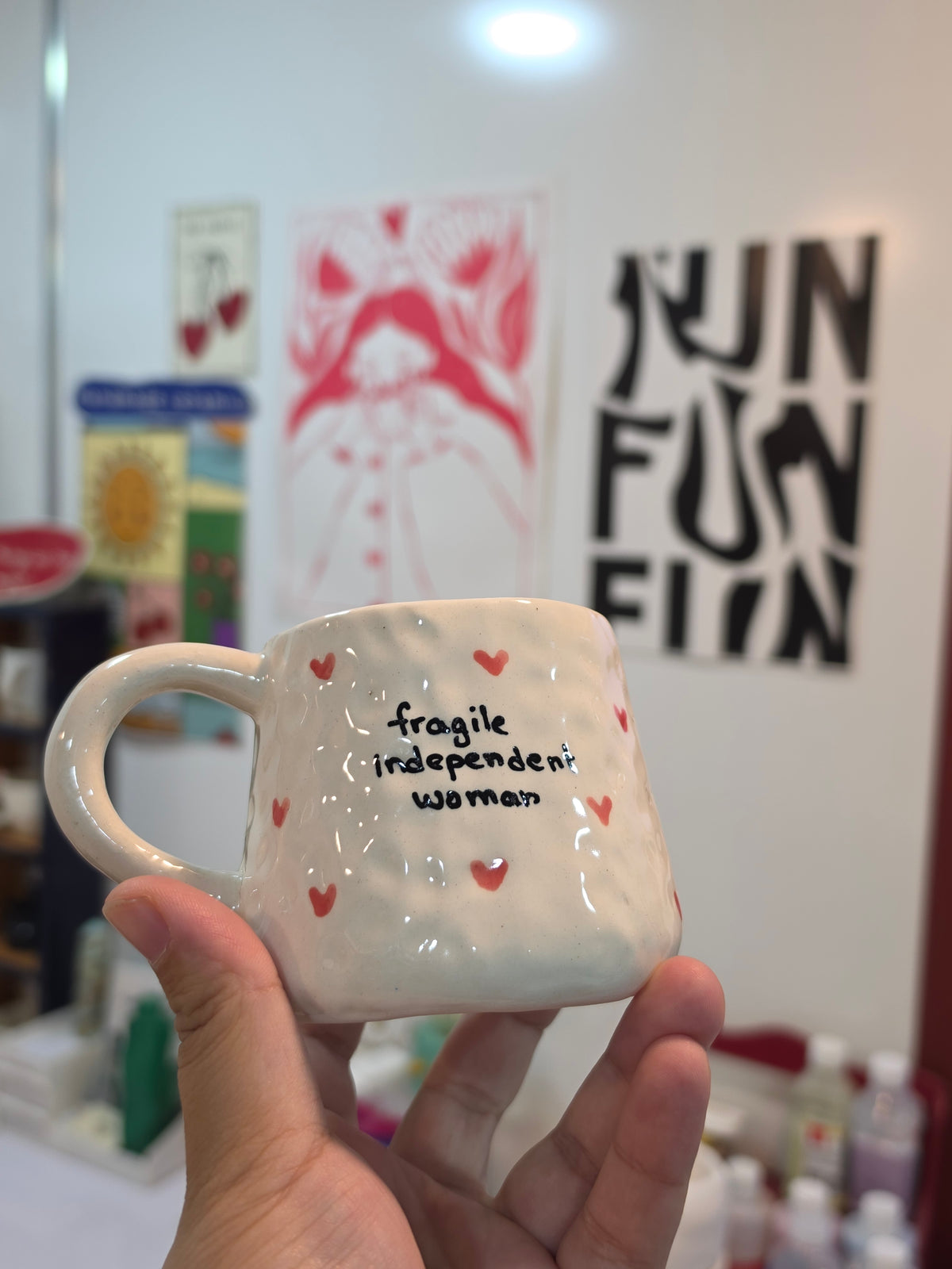 Handmade Ceramic-Fragile independent woman Mug