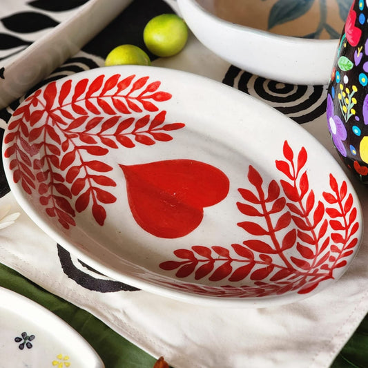 Red Heart Serving Dish