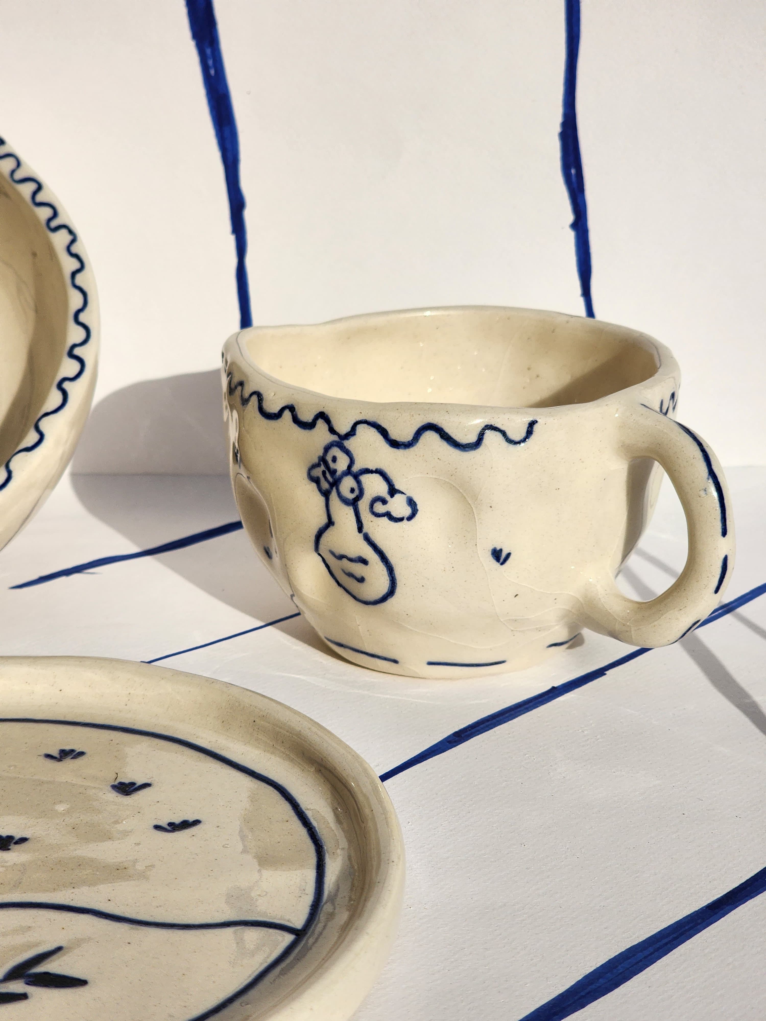 Doodle Me Blue- Ceramic Mug