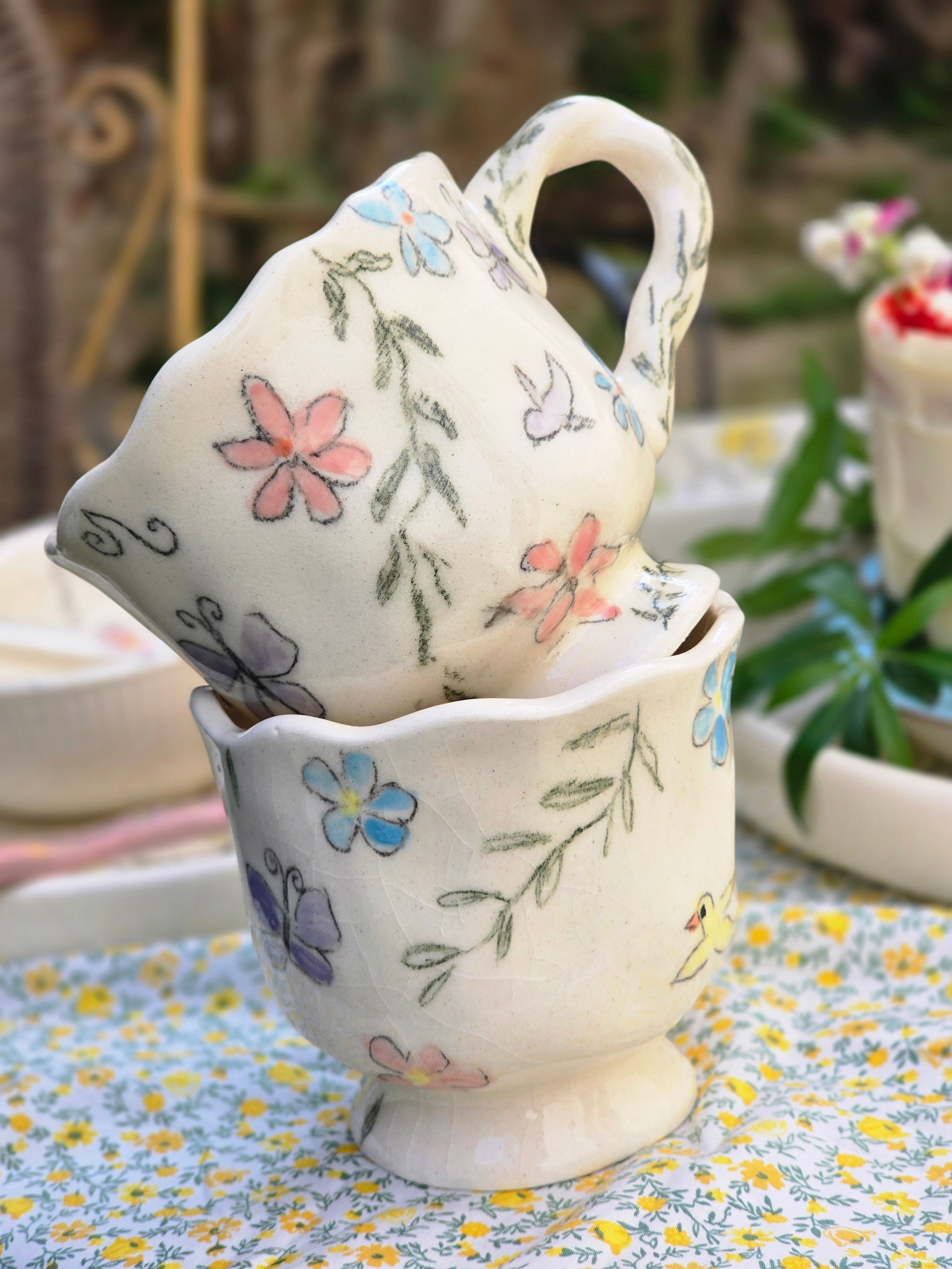 Handmade Ceramic-Spring cup